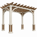 Gartenpergola 300 x 300 x 250 cm aus Holz Weiß Braun mit offenem Dach